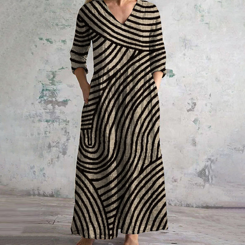 Ivy & Co.| Retro Stripes Midi Dress
