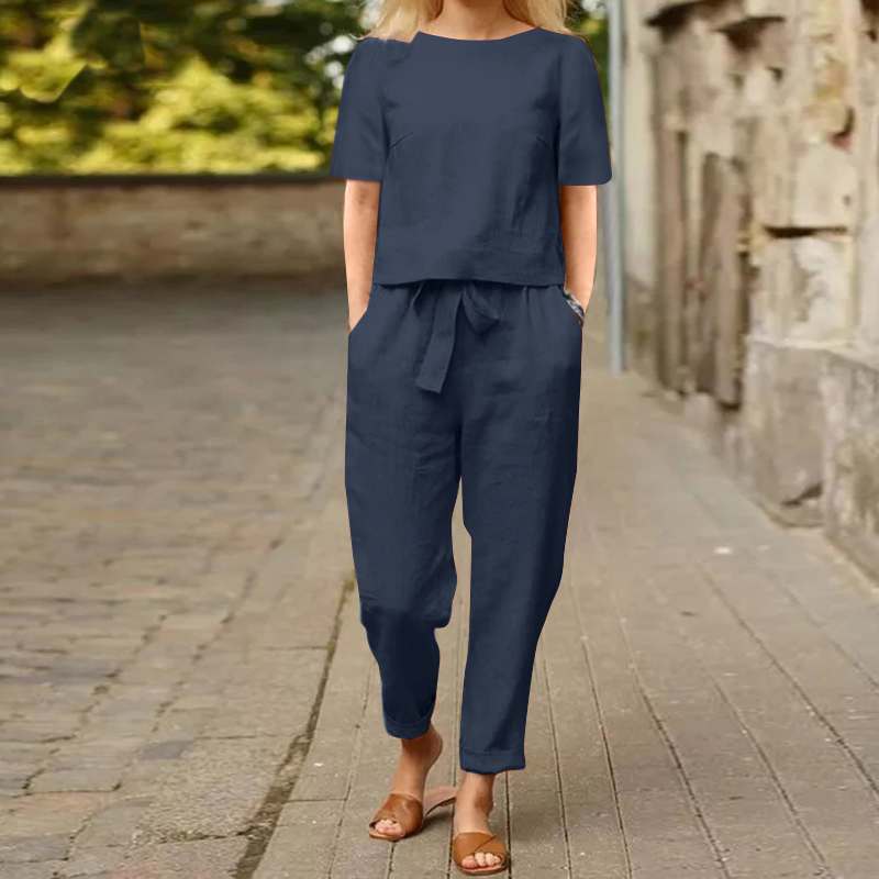Ivy & Co. | Sleek Two-Tone Linen-Cotton Ensemble