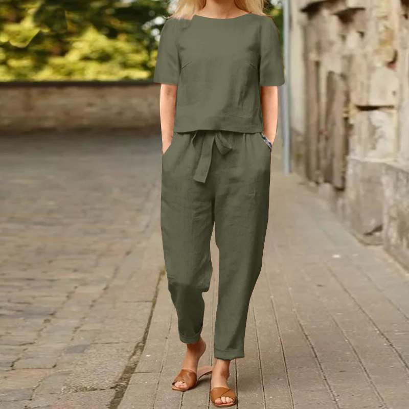 Ivy & Co. | Sleek Two-Tone Linen-Cotton Ensemble