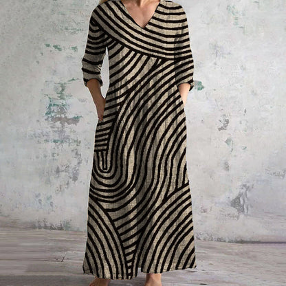 Ivy & Co.| Retro Stripes Midi Dress