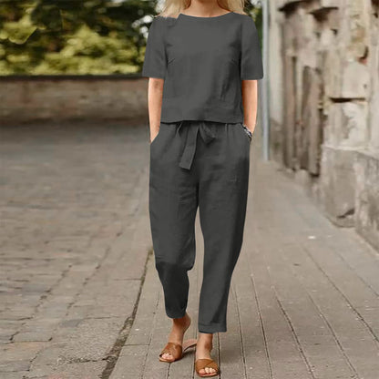 Ivy & Co. | Sleek Two-Tone Linen-Cotton Ensemble