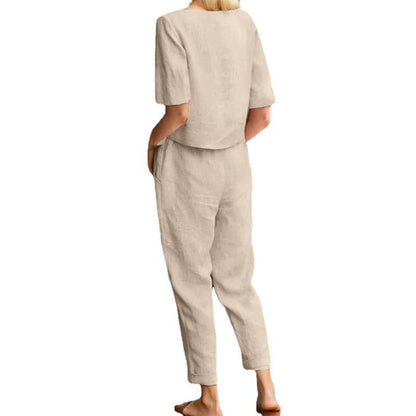 Ivy & Co. | Sleek Two-Tone Linen-Cotton Ensemble