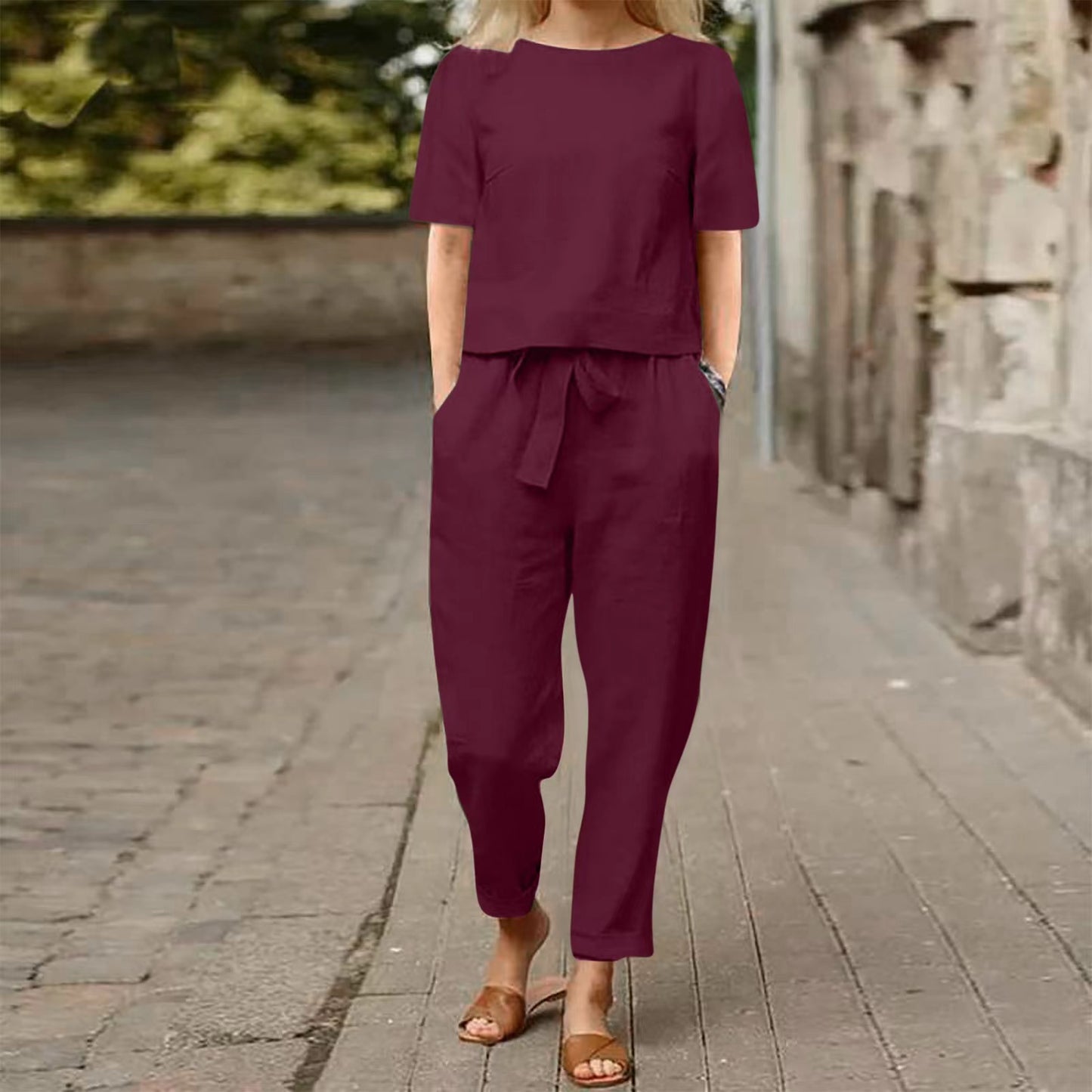 Ivy & Co. | Sleek Two-Tone Linen-Cotton Ensemble