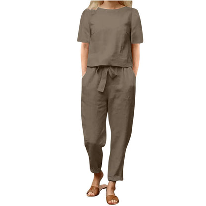 Ivy & Co. | Sleek Two-Tone Linen-Cotton Ensemble
