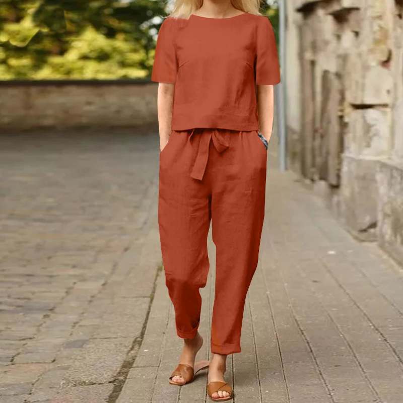 Ivy & Co. | Sleek Two-Tone Linen-Cotton Ensemble
