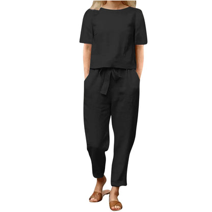 Ivy & Co. | Sleek Two-Tone Linen-Cotton Ensemble