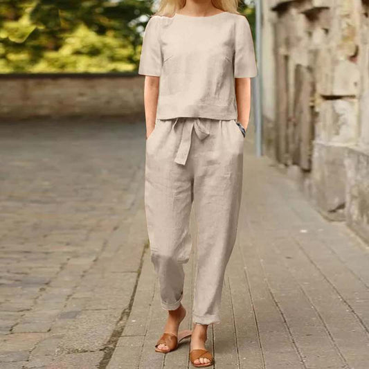 Ivy & Co. | Sleek Two-Tone Linen-Cotton Ensemble