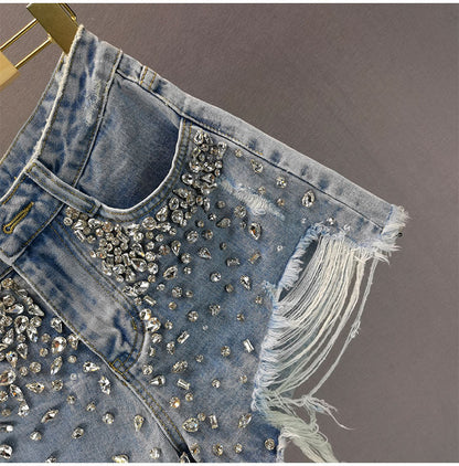 Ivy & Co. | Vintage Ripped Wide-Leg Shorts